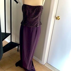 Montage collection sequin dress with sheer jacket
